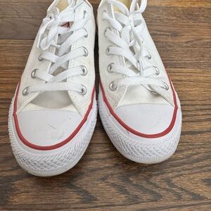 Converse White Sneakers with Red Trim